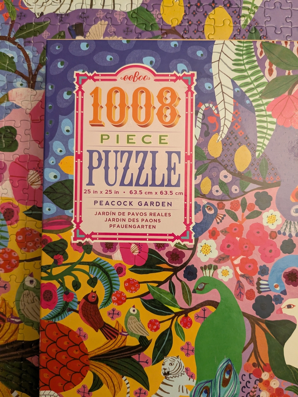 Eeboo 1008 Piece Puzzle - Peacock Garden